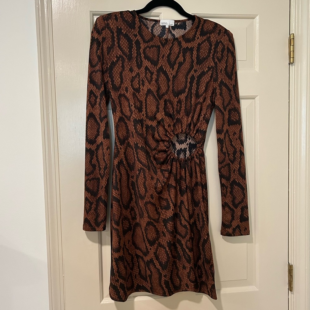 Snake Print Long Sleeve mini Dress